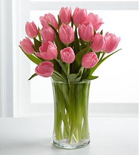 Tokyo Florist Delivery – 12 Pink Tulips in Vase