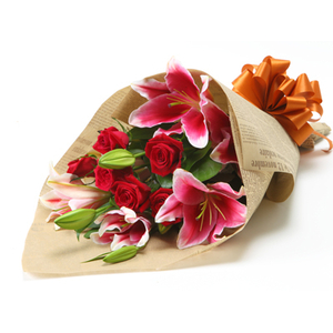 Tokyo Flower – Red Roses & Lilies Bouquet Delivery