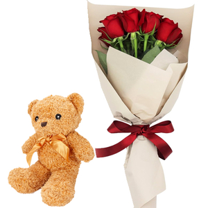 Gift Delivery Tokyo - 12 Red Roses with Teddy Bear