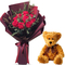 Tokyo Florist - 12 Red Roses & Small Teddy Bear