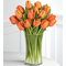 Send 12 Orange Tulips Vase Japan